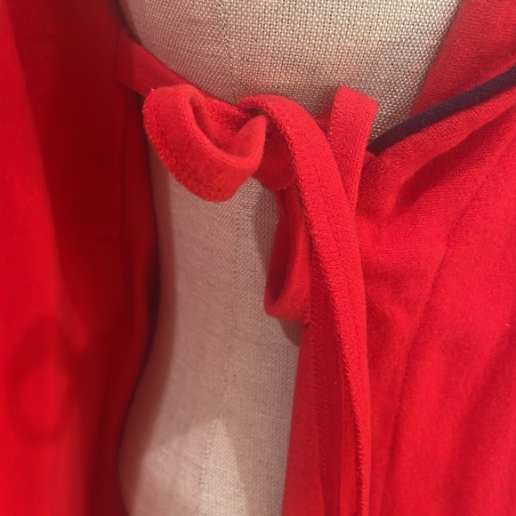 Vintage 80’s Harrods pure new wool red long maxi robe bathrobe women’s size XS - Picture 6 of 13